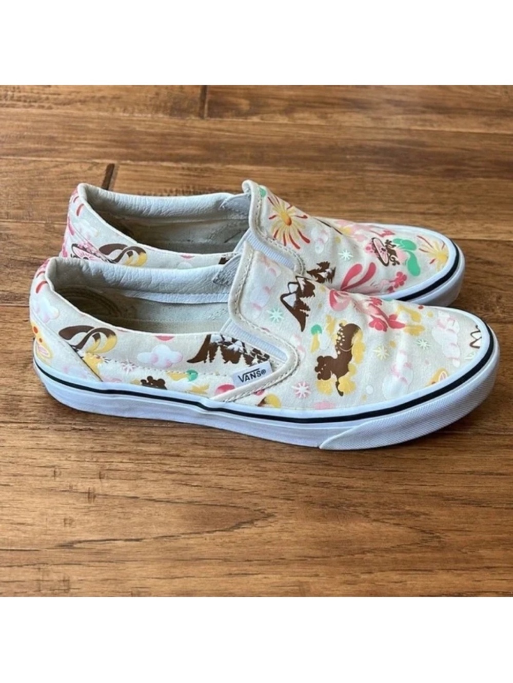 Vans Classic Slip On Sneakers Get Outdoors Printed Canvas Womens Size 8.5